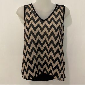 🍃BCX Brown/Black Chevron Tank Top🍃